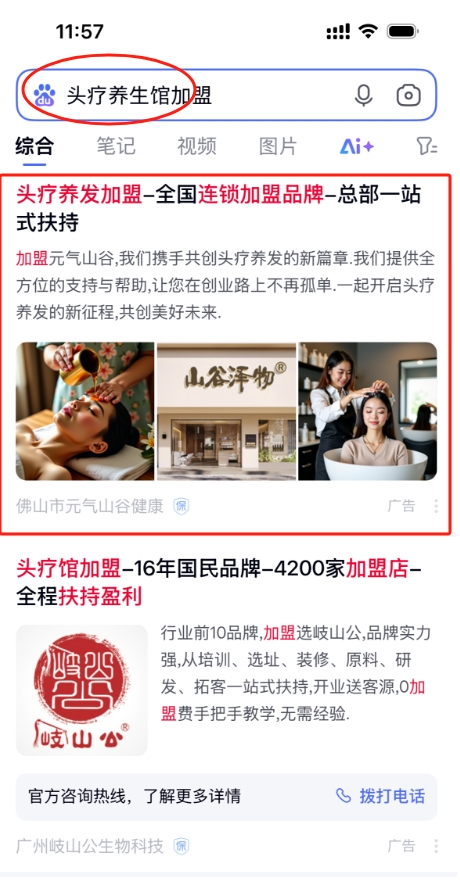 手机端案例-加盟行业